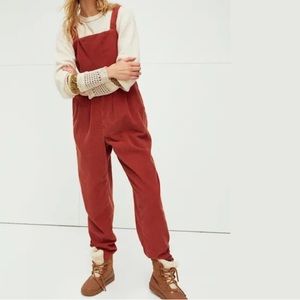 FREE PEOPLE Josephine Corduroy Jumpsuit Burnt Orange Small